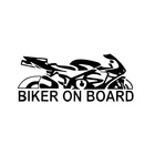 Байкер на борту виниловые наклейки на машину, с рисунками арт машина наклейка мотоциклетная нательная защита Декор Водонепроницаемый Лидер продаж 6*17 см T-00021