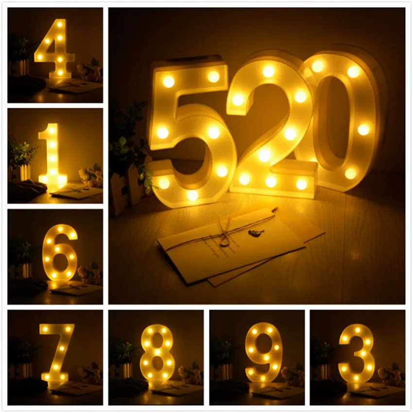 Светящийся Креативный светодиодный ночсветильник сделай сам с цифрами лампа на