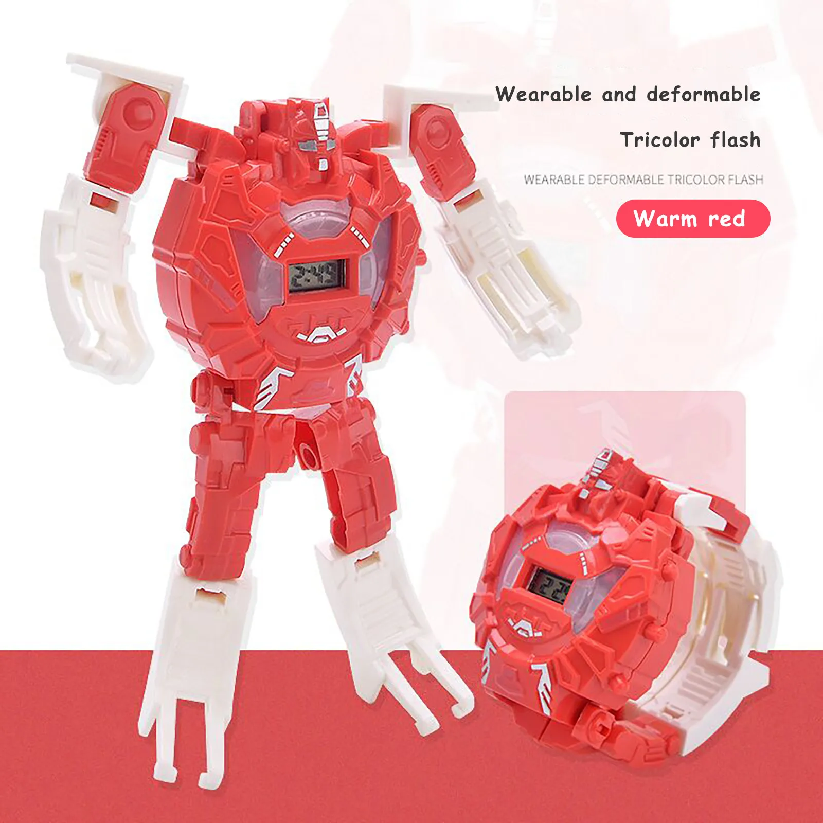Kids Transformation Digital Watch Toys With Light Electronic Robot Wristwatch Boys Super Hero Deformed Figure Toy robot Gift | Игрушки и