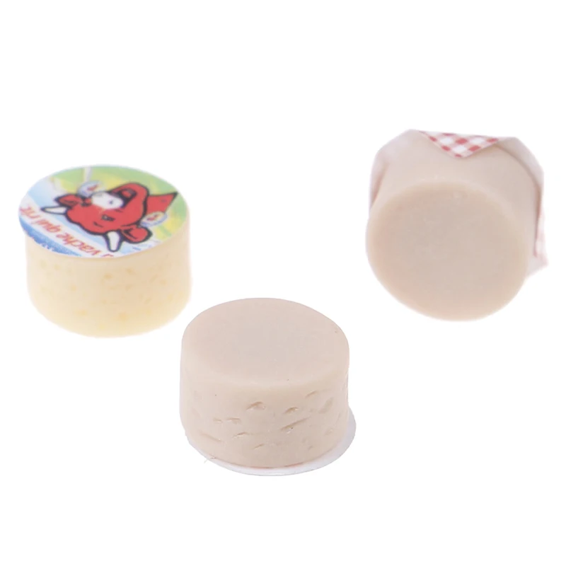 

3Pcs Simulation Mini Cheeses for 1/12 Scale Doll house Miniature Kitchen Food Living Room Decoration Children Kids Toys