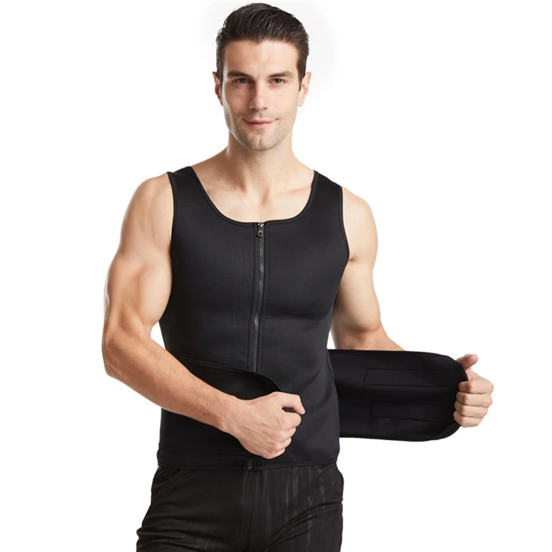 Men Waist Trainer Vest for Weight loss Hot Neoprene Corset Body Shaper Zipper Sauna Tank Top Workout Shapers Shirt Shapers