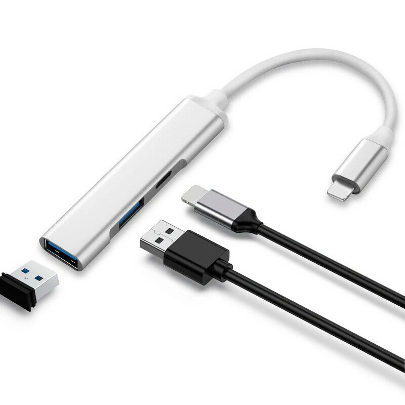 

USB 3.0 HUB Port USB3.0 Splitter 3 Ports OTG Adapter For IPhone 8 Pin Lightning For IPhone Samsung Xiaomi Huawei Type-C