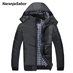 Куртка NaranjaSabor мужская с капюшоном, теплая Толстая Повседневная Верхняя одежда, брендовая одежда свободного покроя, Размеры M-4XL, N582, зима