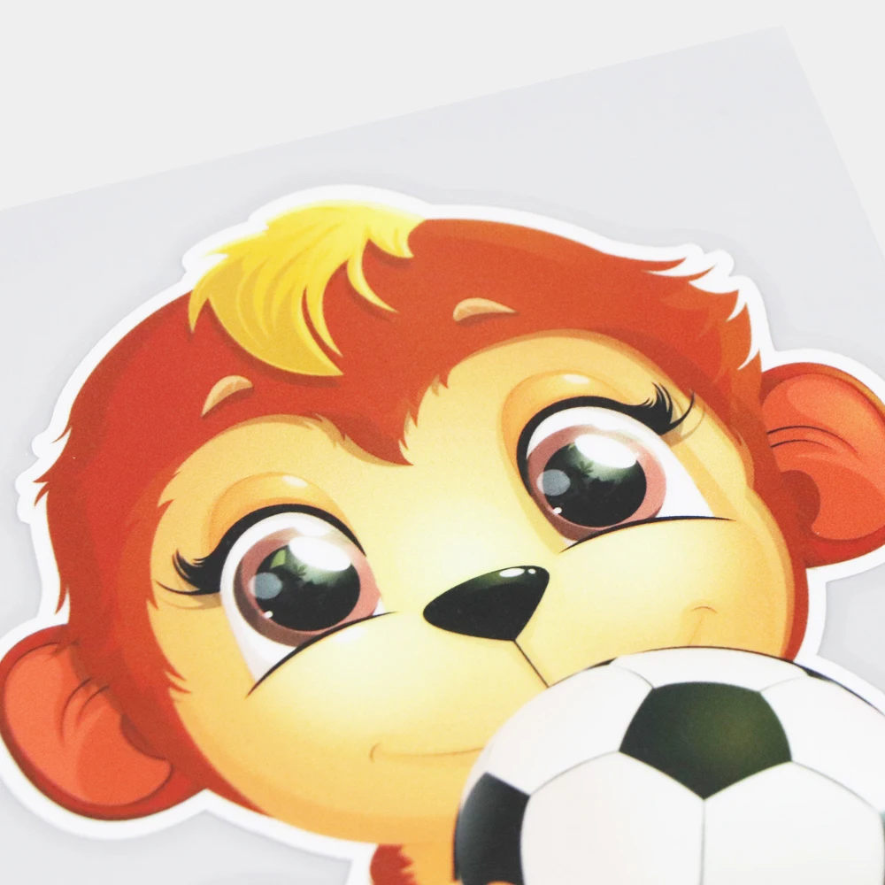 

YJZT 12.216.8CM Monkey Holding A Football Creative Cartoon Stickers Car Decoration Decals 21A-1082
