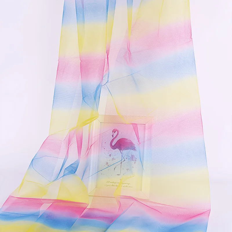 1 м/2 м/5 м ширина 150 см мягкая Радужная цветная Тюлевая сетчатая ткань для банкета