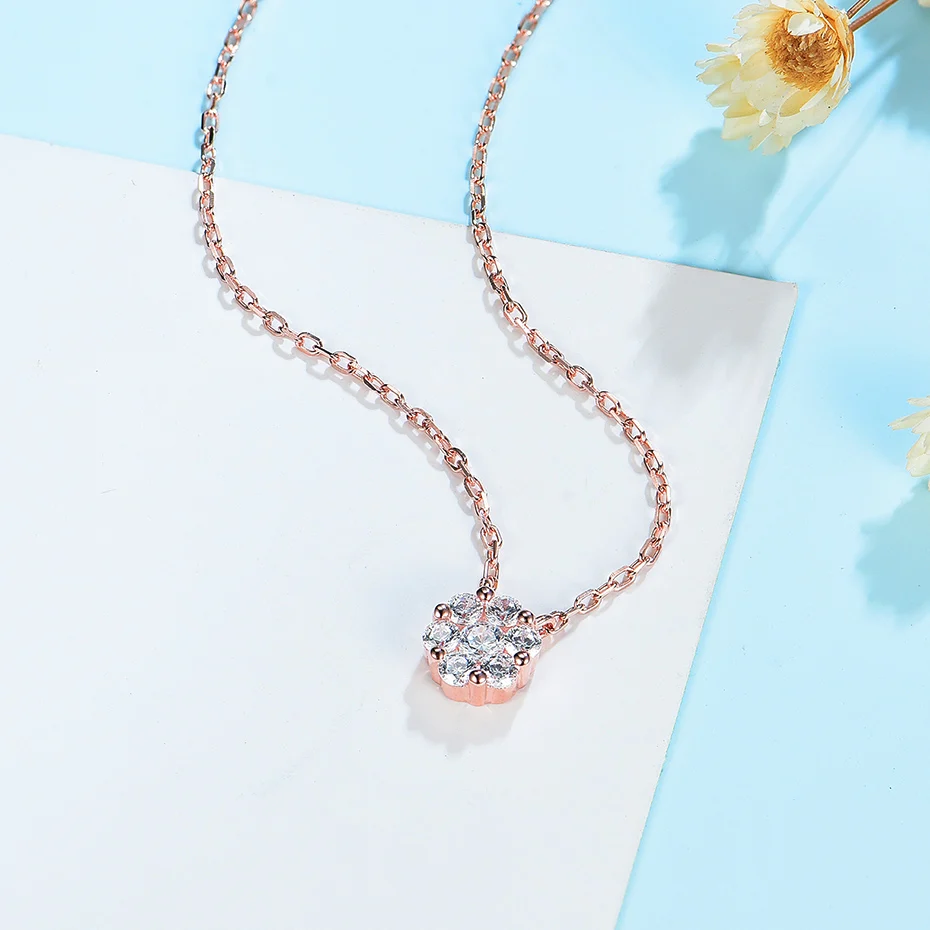 

Куолит 585 14 к 9 к розовое золото Moissanite подвески для женщин Твердое Серебро 925 пробы ручная работа роскошное ожерелье для помолвки