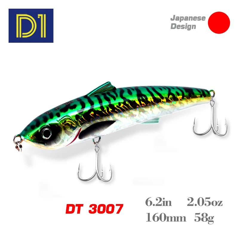 

D1 Pencil Fishing Lure Floating Hard Bait Stickbaits Walk The Dog Long Casting 160mm 58g Saltwater Seabass Pike Tuna Fish Tackle