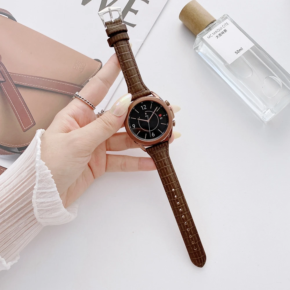 

Ремешок из крокодиловой кожи для Samsung Galaxy Watch 3 45 мм 41 мм