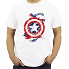 Агенты щита Капитан Америка футболка со щитом косплей костюм мужской летний стиль с коротким рукавом принт футболка модал размера плюс