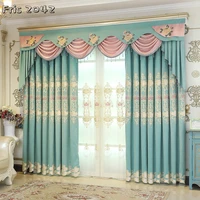 nordic schiffany embroidered curtain modern minimalist finished custom shading curtains for living dining room bedroom
