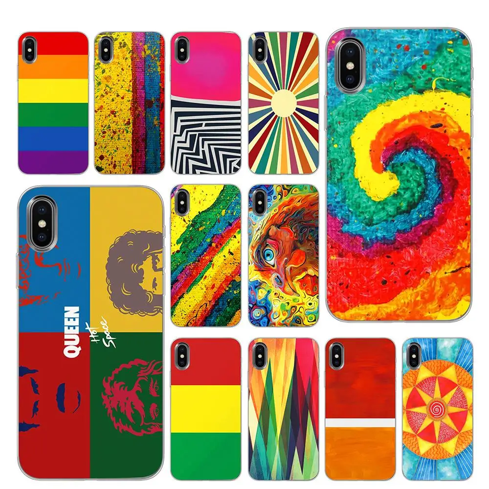 Радужные цвета специальные горячие продажи чехлы для iPhone 5 5S SE 6 6s 7 8 Plus X XS Max