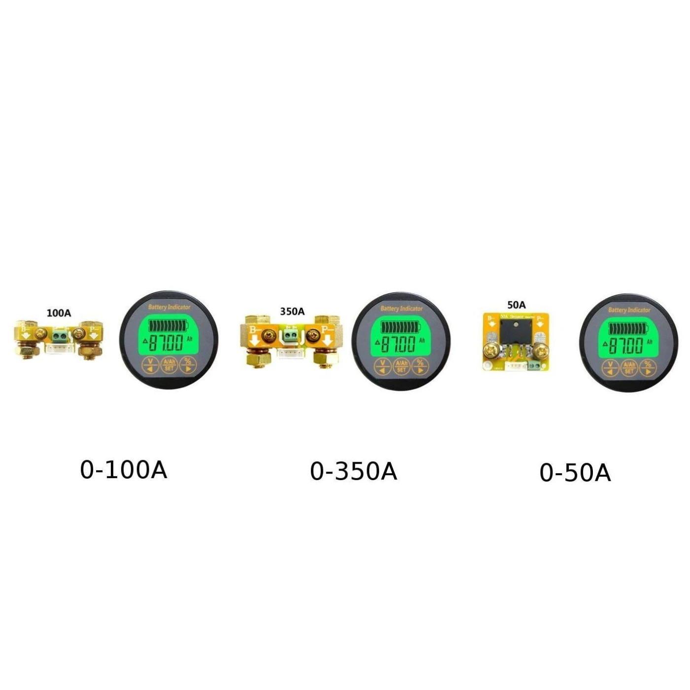 Монитор аккумулятора DC 0 80V0 350A SOC AH вольт ампер тестер емкости Вольтметр Амперметр