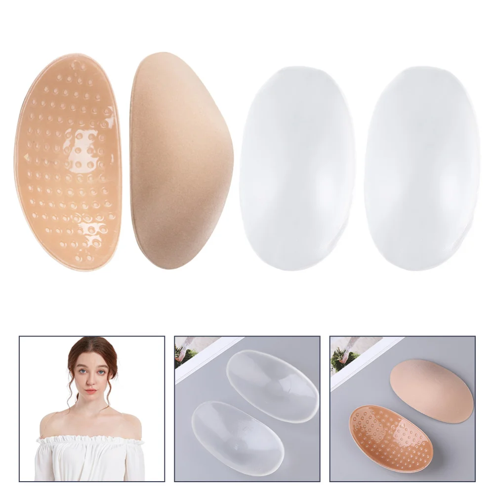 

2 Pairs Shoulder Push-Up Pads Adhesive Shoulder Enhancer Reusable Shoulder Pads