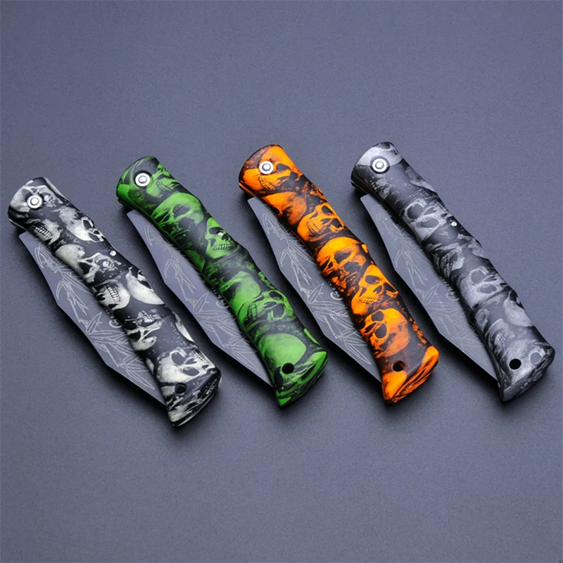 Складной нож с 3d-рисунком черепа уличный карманный мини-нож из нержавеющей стали