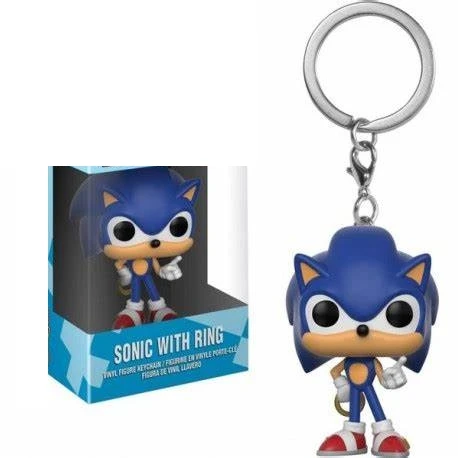 С коробкой брелок Соника с кольцом Аниме игра экшн фигурки коллекционные модели