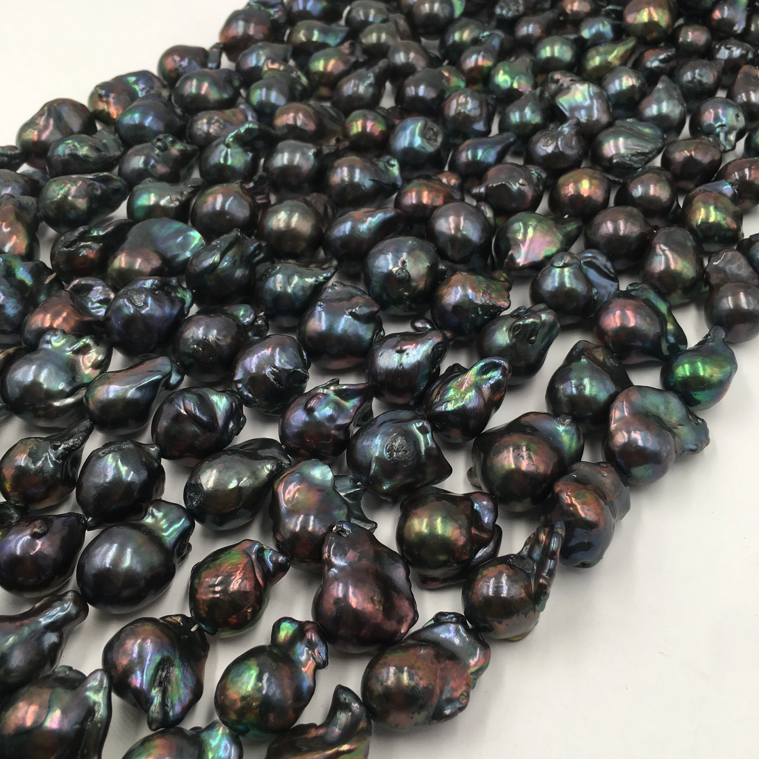 16 дюймов 100% пресноводный жемчуг с барочной формой в нитке 13-17 мм x 20-30 большой