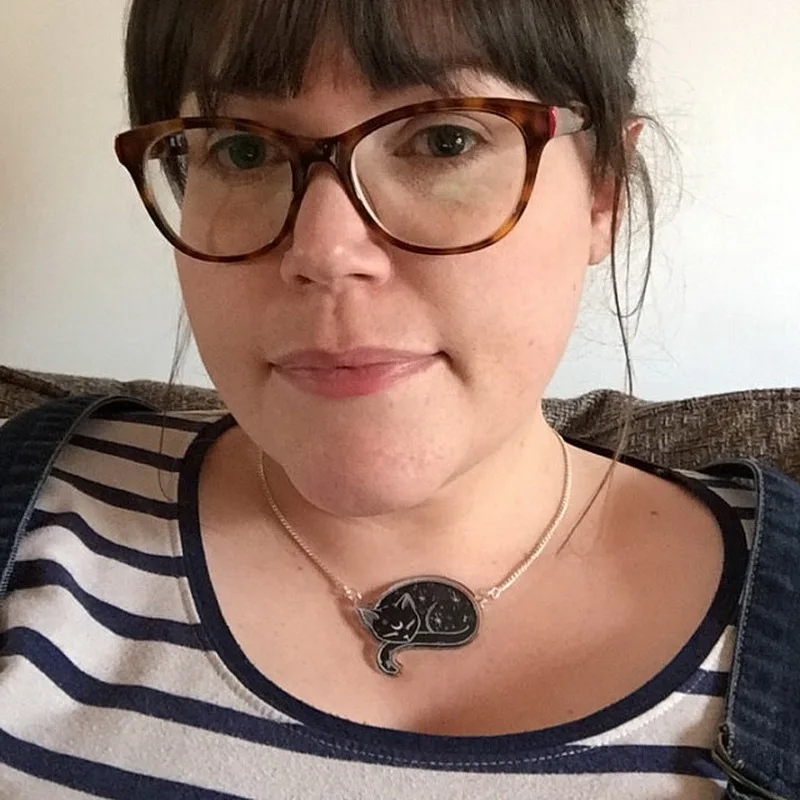 Черная луна мистическая филигранная витажная Готическая кошмарная кошка