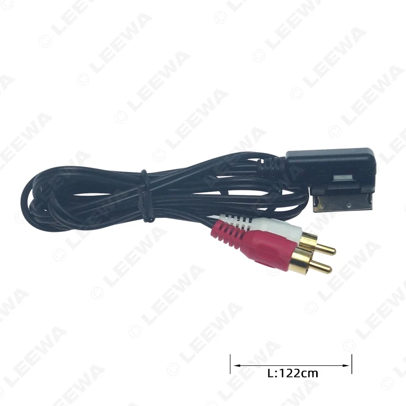 LEEWA 10X автомобильный интерфейс MDI/AMI к 2 RCA штекерному AUX кабелю для Volkswagen Audi