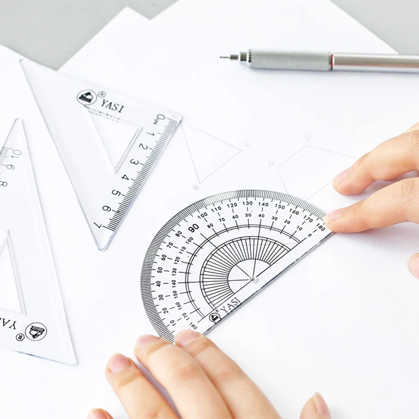 Новая пластиковая линейка pp транспортир студентов математическая Геометрия