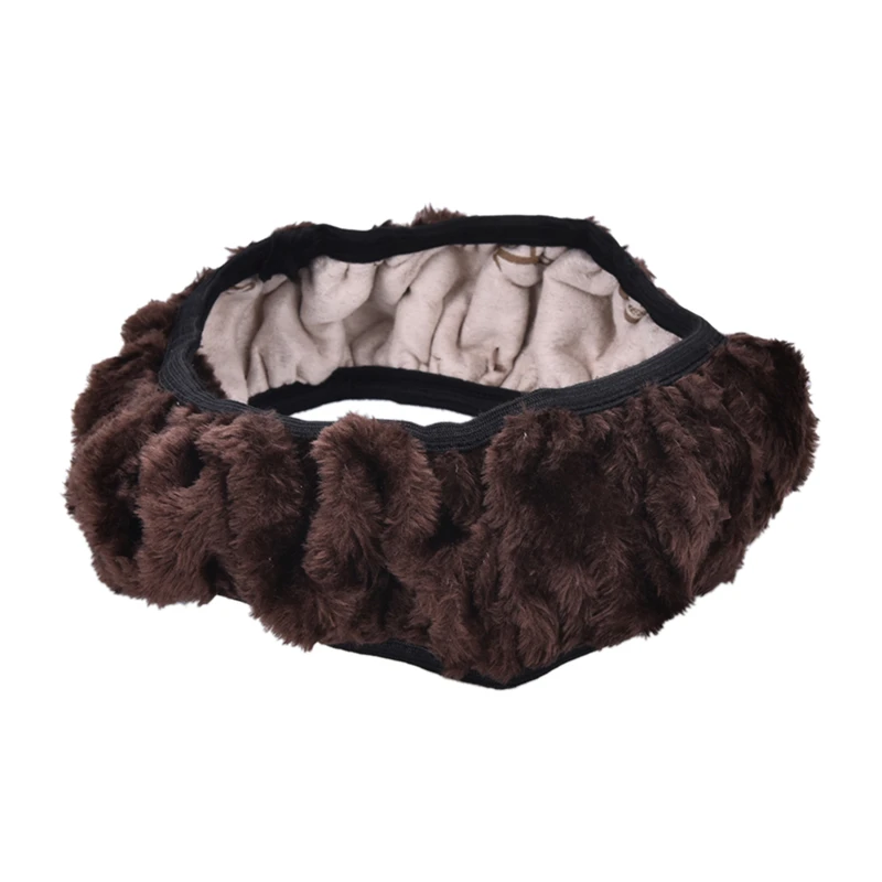 

1 pc DIY Long Plush Warm Fur Car Steering Cover Woolen Handbrake Car Accessory