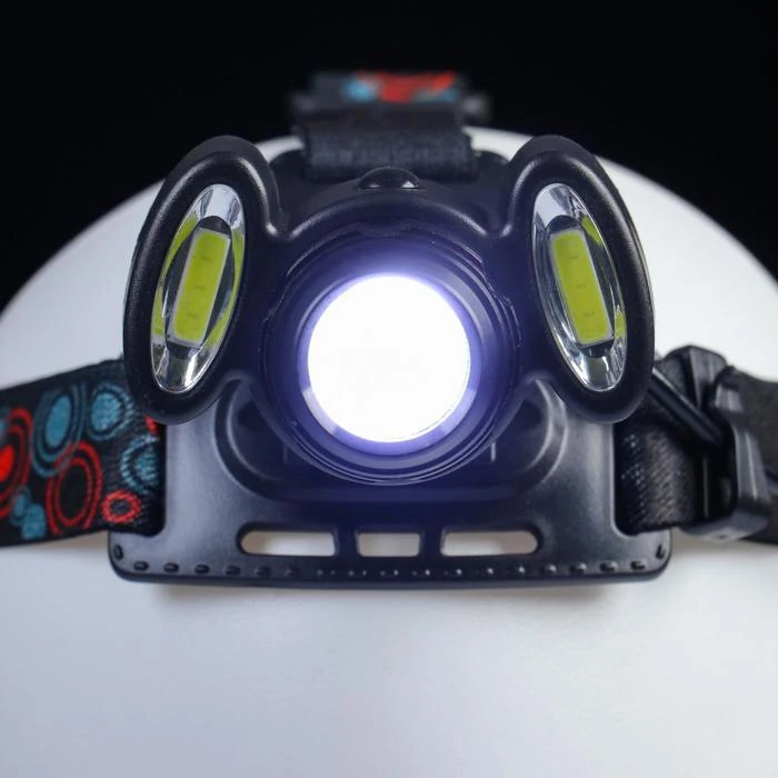 Фонарь налобный аккумуляторный "Мастер К." 4 Вт 1200 mAh 3 LED 800 лм режима 7.5х8 см мик