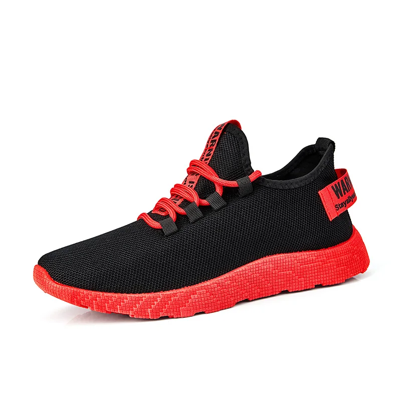Red Обувь; мужские кроссовки; сезон лето; Zapatillas Deportivas Hombre; модная дышащая повседневная обувь; Sapato Masculino Krasovki - Цвет: Red