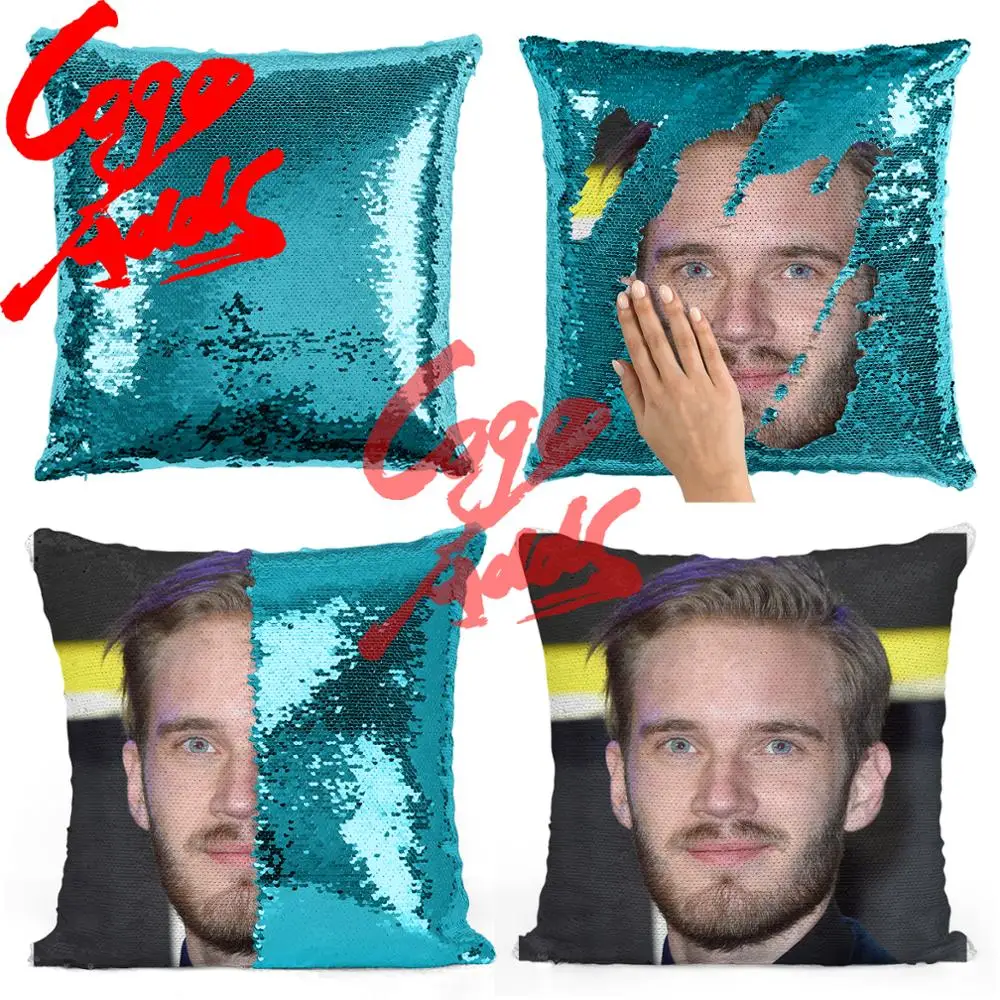 

Pewdiepie sequin pillow | sequin Pillowcase | Two color pillow | gift for her | gift for him | pillow | magic pillow