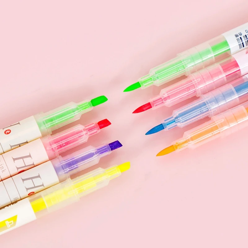 

9 Цвета маркер с двойной головкой флуоресцентных маркеров чертежная ручка подарка канцелярских принадлежностей