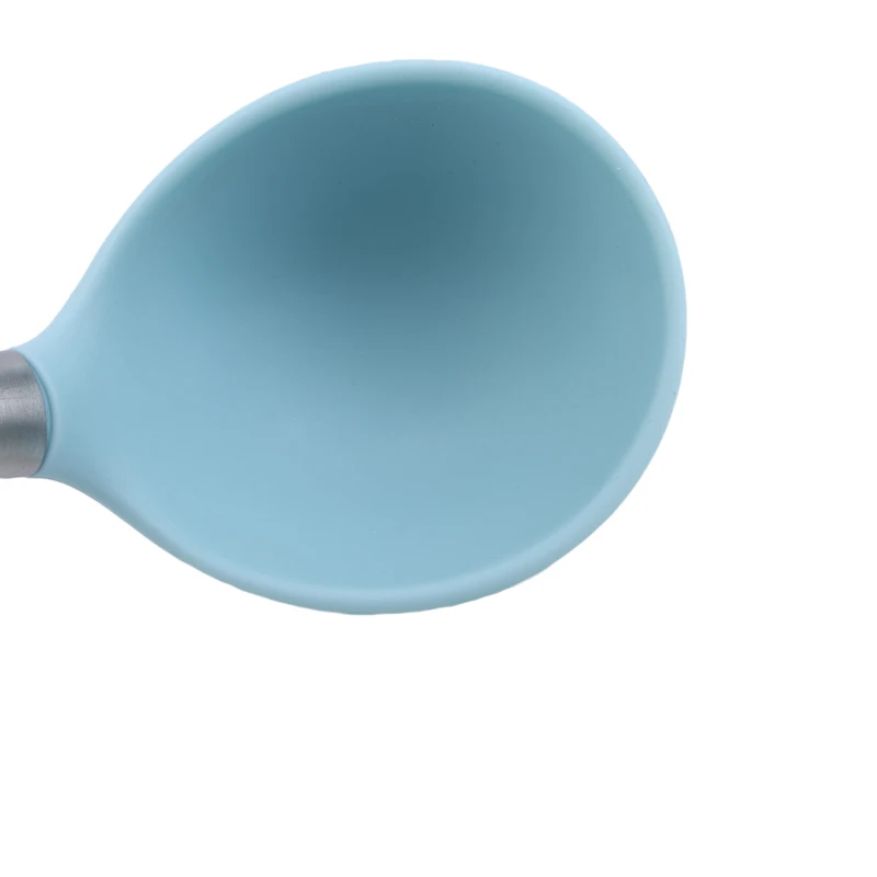 

Silicone Handle Stainless Steel Soup Spoon Anti-hot Ladles Tablespoon Dinnerware Cooking Tools Kitchen Accessories