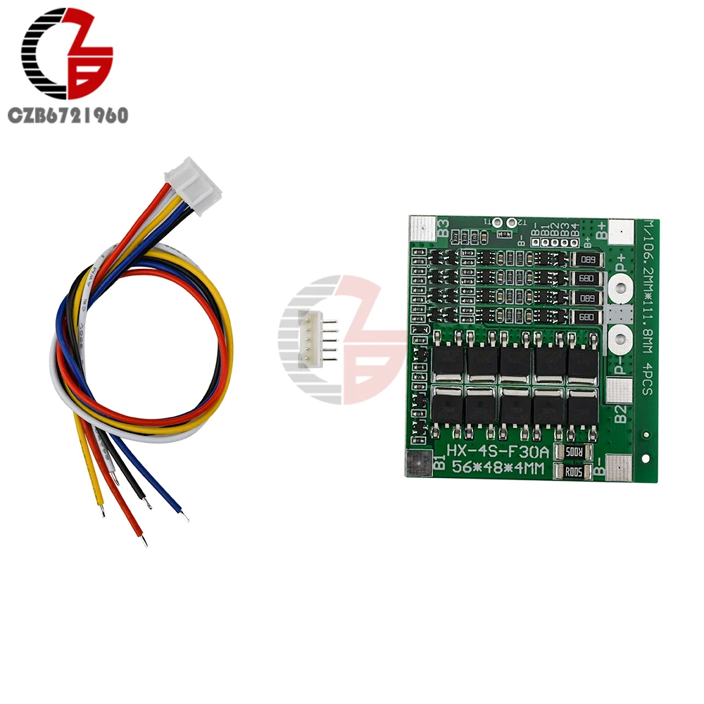 4S 30A 14 8 V литий ионная литиевая батарея 18650 BMS блоки Φ модуль балансировка