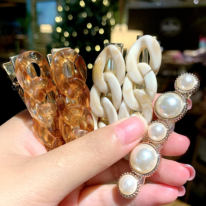 2 шт./компл. элегантные акриловые заколки для волос с жемчужинами милые модные