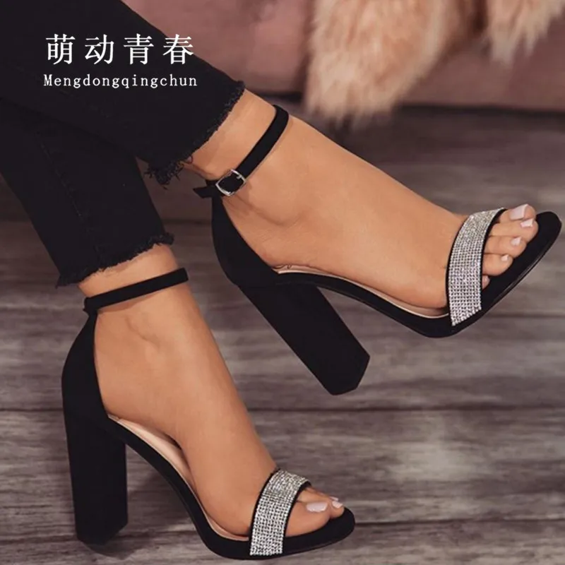 Женские сандалии с открытым носком летние туфли лодочки ремешком и пряжкой