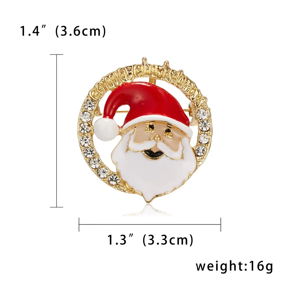 Merry Christmas броши на булавке милый Санта Клаус шляпа прекрасный Лось подарок эмаль значок брошь год Рождество Санта Клаус брошь с животными