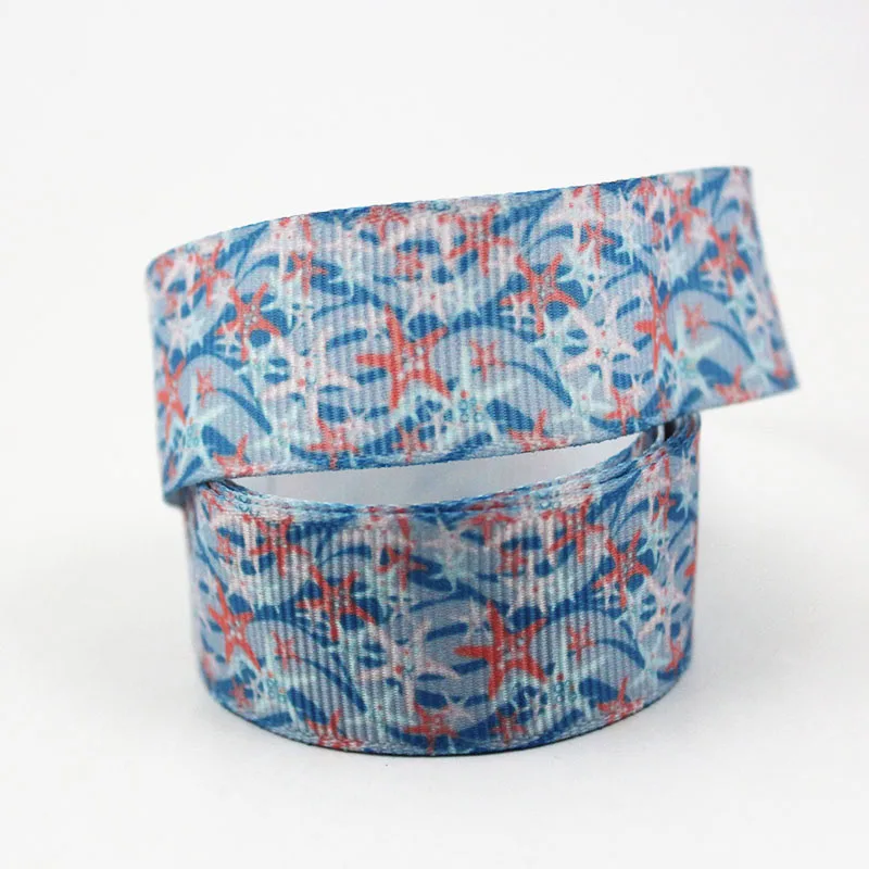 

Cartoon conch printed grosgrain ribbon Tape Clothing Bakery hairbow gift wrapping hairbow headwear DIY decoratio 16-75MM
