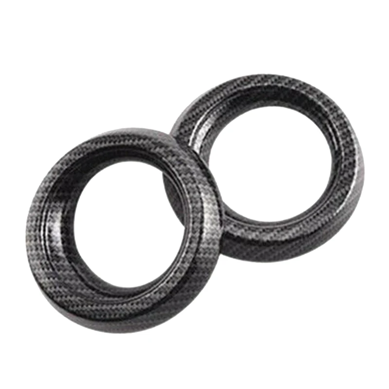 

2Pcs Carbon Fiber Interior Vent Outlet Ring Cover Trim for Toyota RAV4 2016-2018