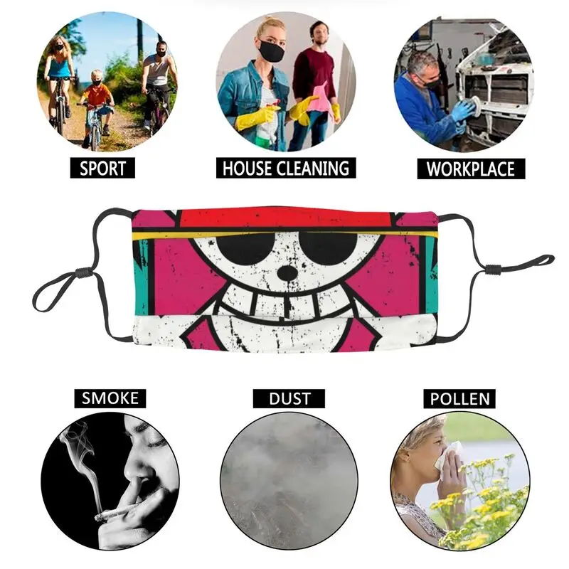 

One Piece Anime Non-Disposable Face Mask Unisex Adult Dustproof Protection Cover Respirator Mouth Muffle