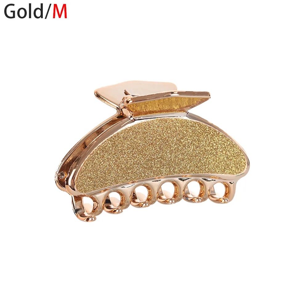 gold M Новинка, модные женские заколки для волос, акриловые шпильки для волос, одноцветные женские заколки для волос, крабы, Когти для волос, женские аксессуары для макияжа и мытья волос - Цвет: gold M