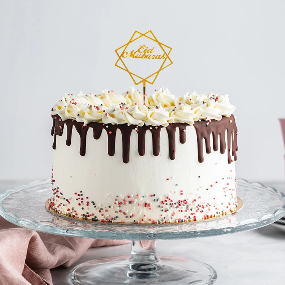 Новый ИД Мубарак торт фигурки жениха и невесты Цвета: золотистый Серебристый