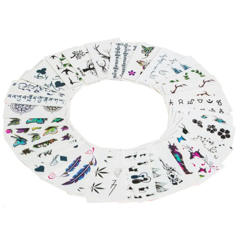 60 шт./компл. водонепроницаемые наклейки для татуировок мужчин женский боди-арт