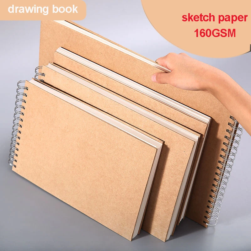 

Professional Drawing sketchbook Thick paper 160 GSM Spiral notebook diary Art school supplies Pencil drawing notepad Stationery