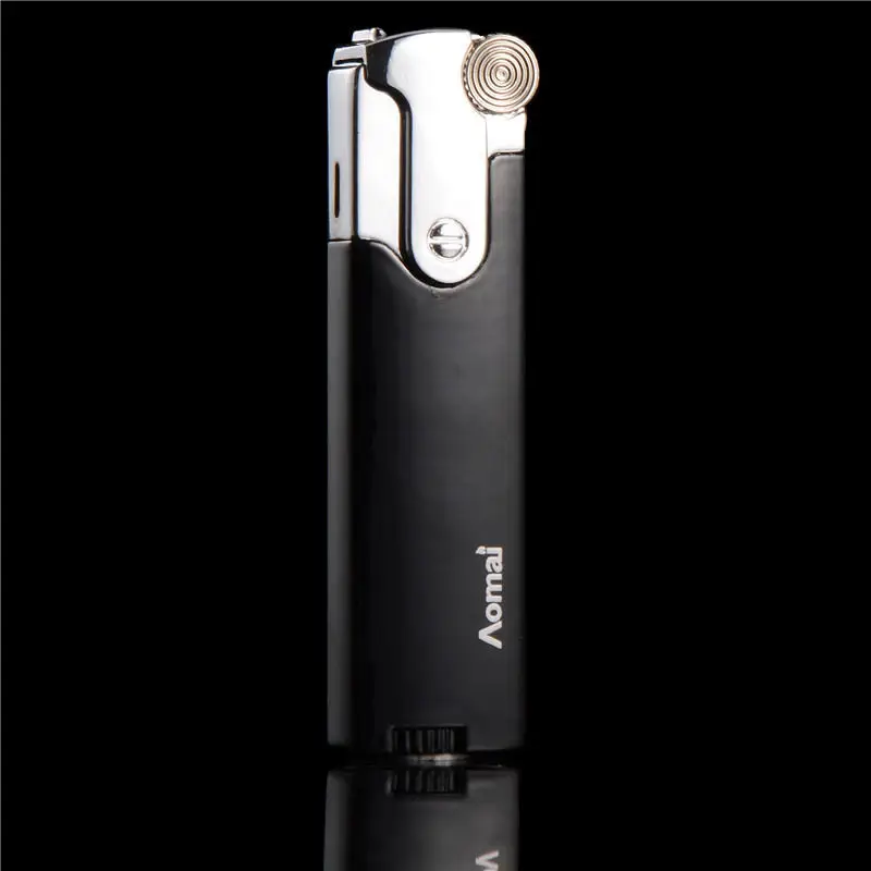 Металлическая зажигалка портативная газовая длинная полоска шлифовальный круг