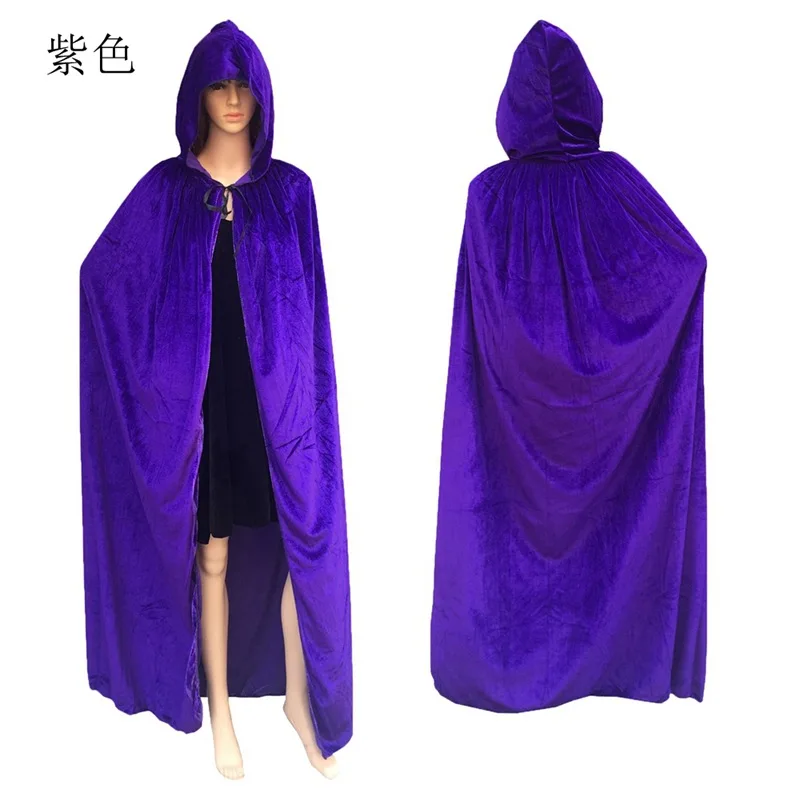 5 видов цветов женская и Мужская бархатная вампирская накидка с капюшоном плащ на