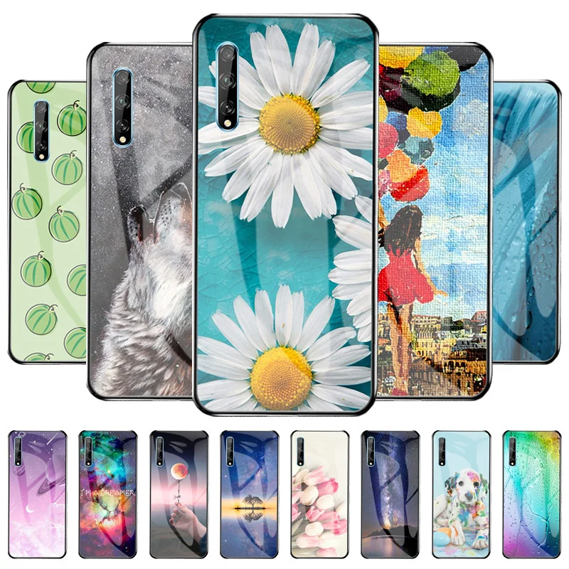 Painted Cases For Huawei Y8p Case Tempered Glass Cover On Huawei Y 8p Y8 p 6.3