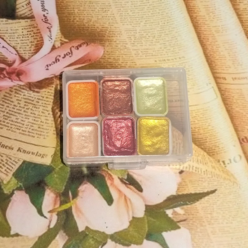 Handmade Golden Solid Watercolor Set Acuarelas Palette Painting Nail Art Supplies | Water Color