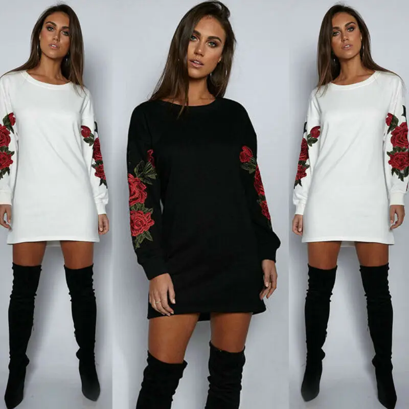 

Fashion Autumn Women Winter Hoodie Jumper Hooded Sweatshirts Casual Long Sleeve Sweatshirt Pullover Dress