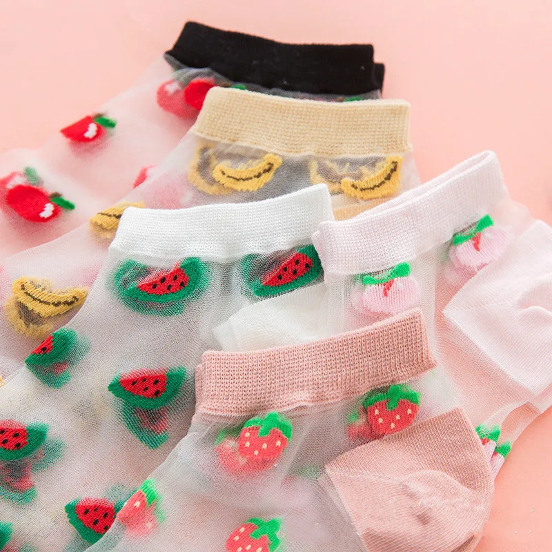 Носки женские в стиле Харадзюку мягкие прозрачные эластичные сетчатые с