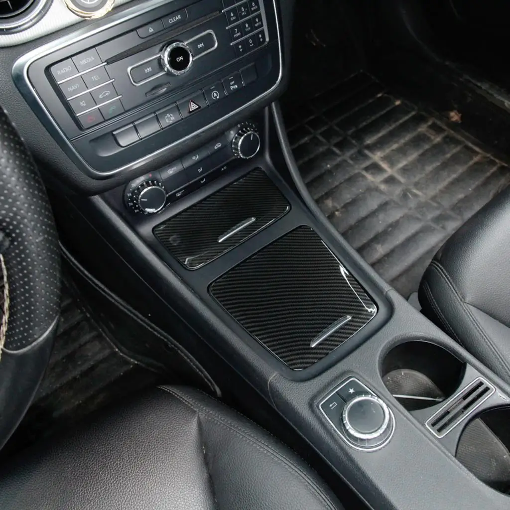 

For Mercedes-Benz CLA GLA Class A W117 W176 A180 2014-2017 ABS carbon fiber style center storage box panel trim ashtray cover