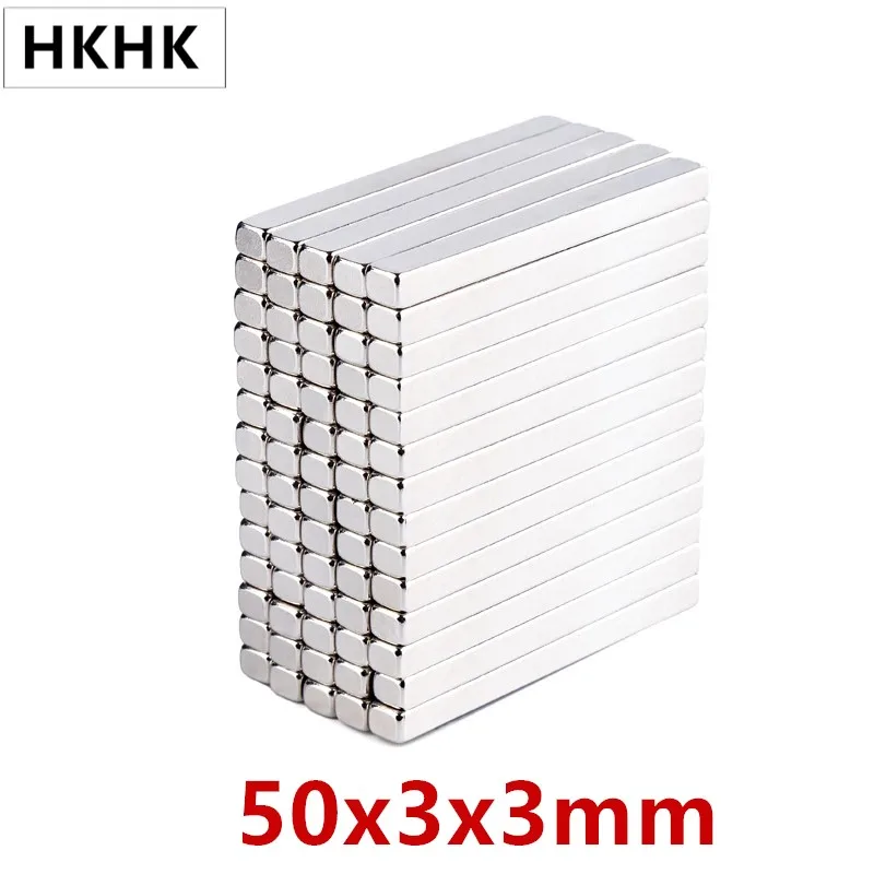5 50 шт магнит 50x3x3 мм Супер Прочные для простыней редкоземельный толщина 3 блок