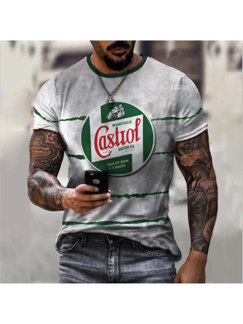 

2021 Latest Fashion Brand Men's Striped 3D Printed T-shirt Creative Design Daily Casual Streetwear Casual Oversized T-shirt Top