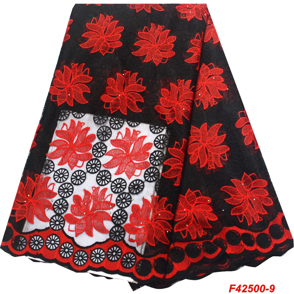 Белая черная молочная шелковая африканская сетчатая кружевная ткань высокого